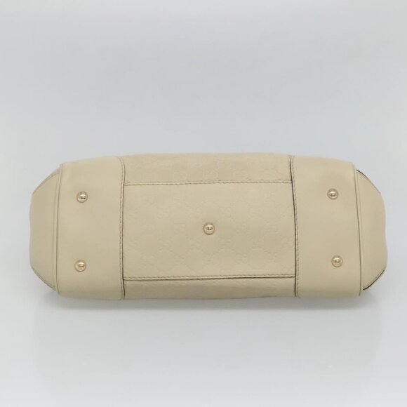 GUCCI GG Canvas Guccissima Pretty Tote Bag Leather Beige Gold - Picture 12 of 16
